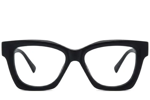 Lunettes rectangulaires en acétate noir #BS218-0627