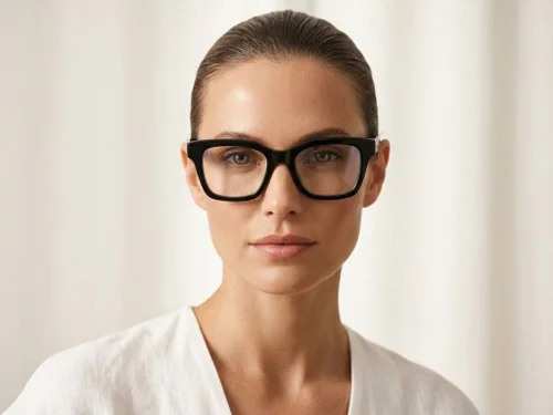 Lunettes rectangulaires en acétate noir #BS218-0627