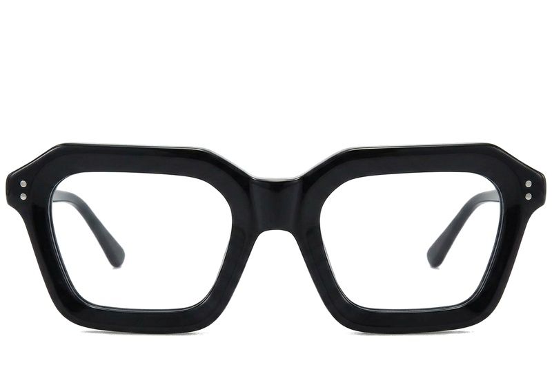 Rectangular Black Acetate Glasses #BS218-0628