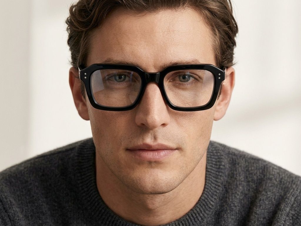 Rectangular Black Acetate Glasses #BS218-0628