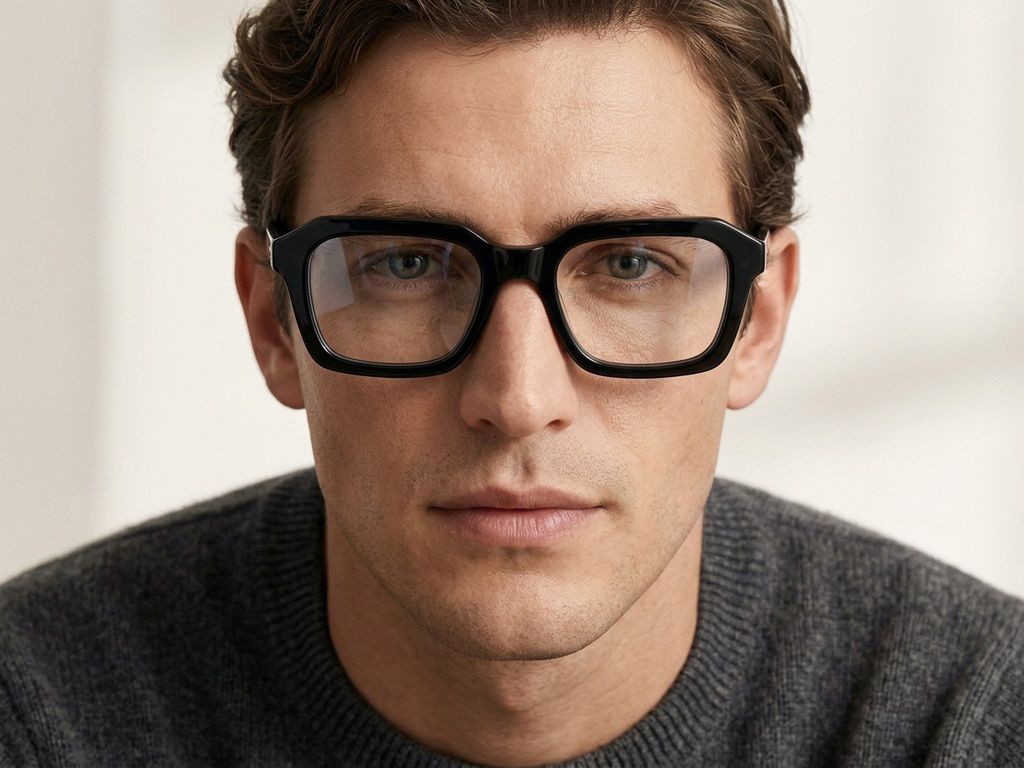 Rectangular Black Acetate Glasses #BS218-0628