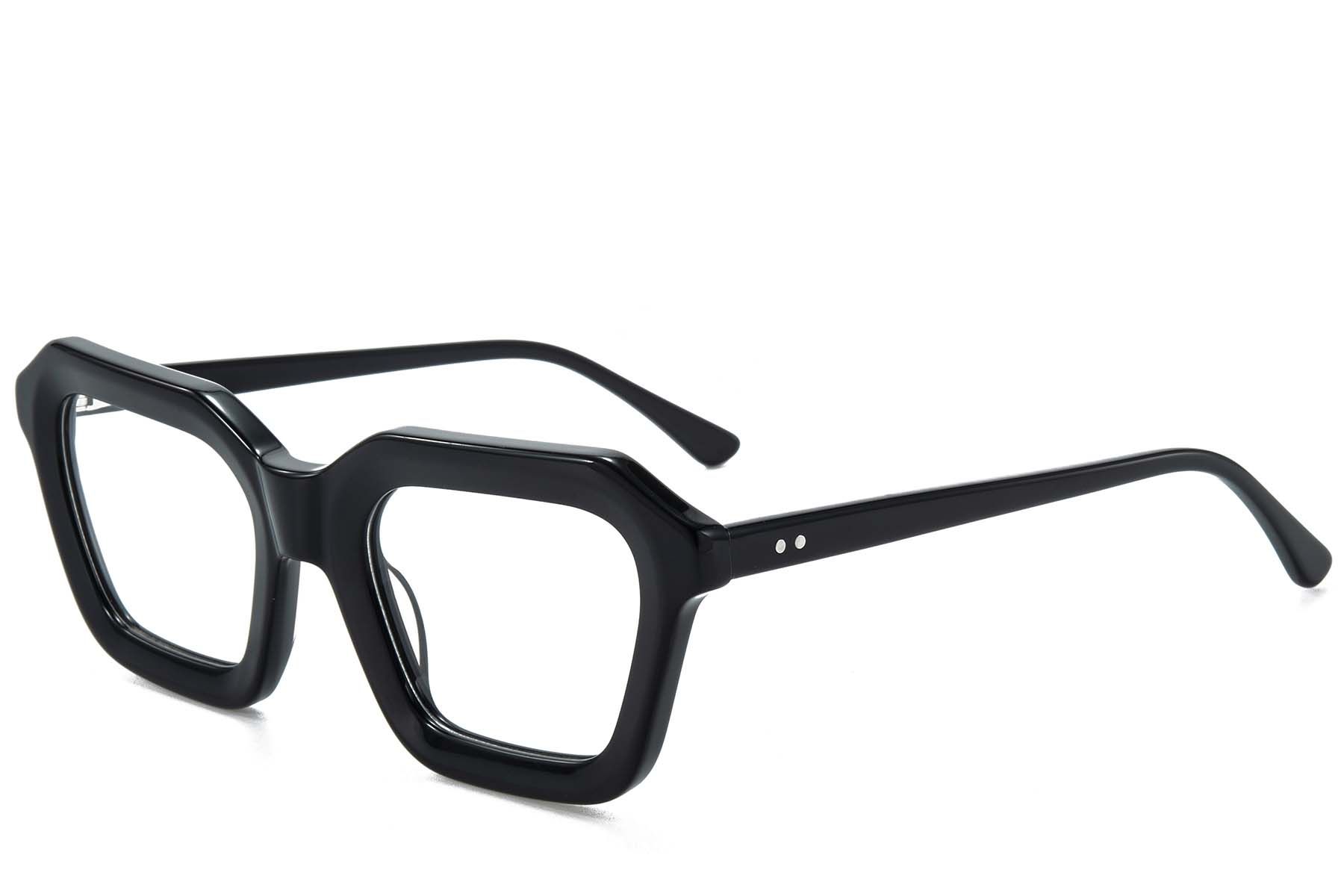 Vasos rectangulares de acetato negro #BS218-0628