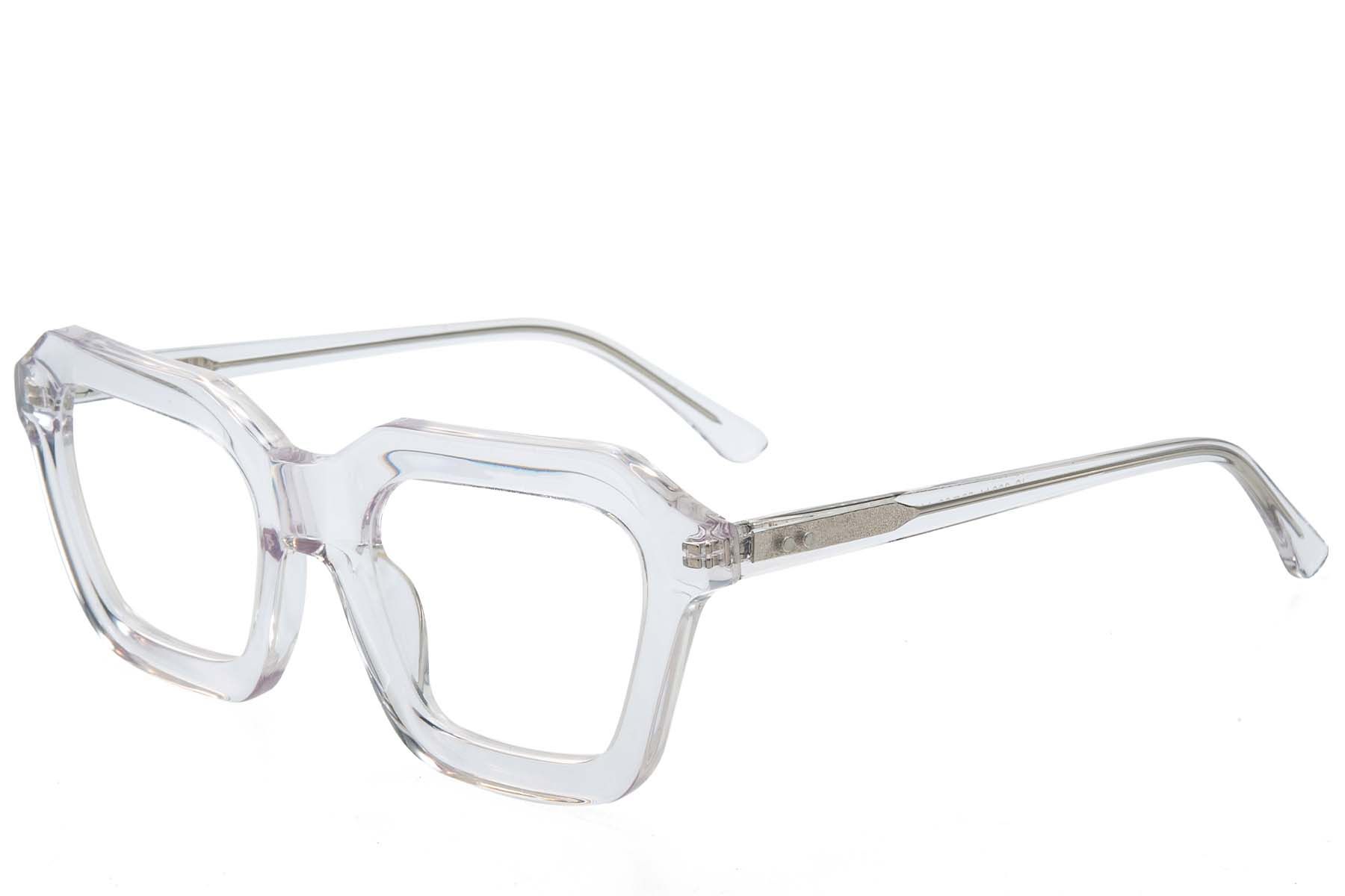 Rectangular Transparent Acetate Glasses #BS218-0629