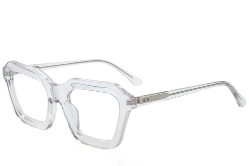 Verres rectangulaires en acétate transparent #BS218-0629