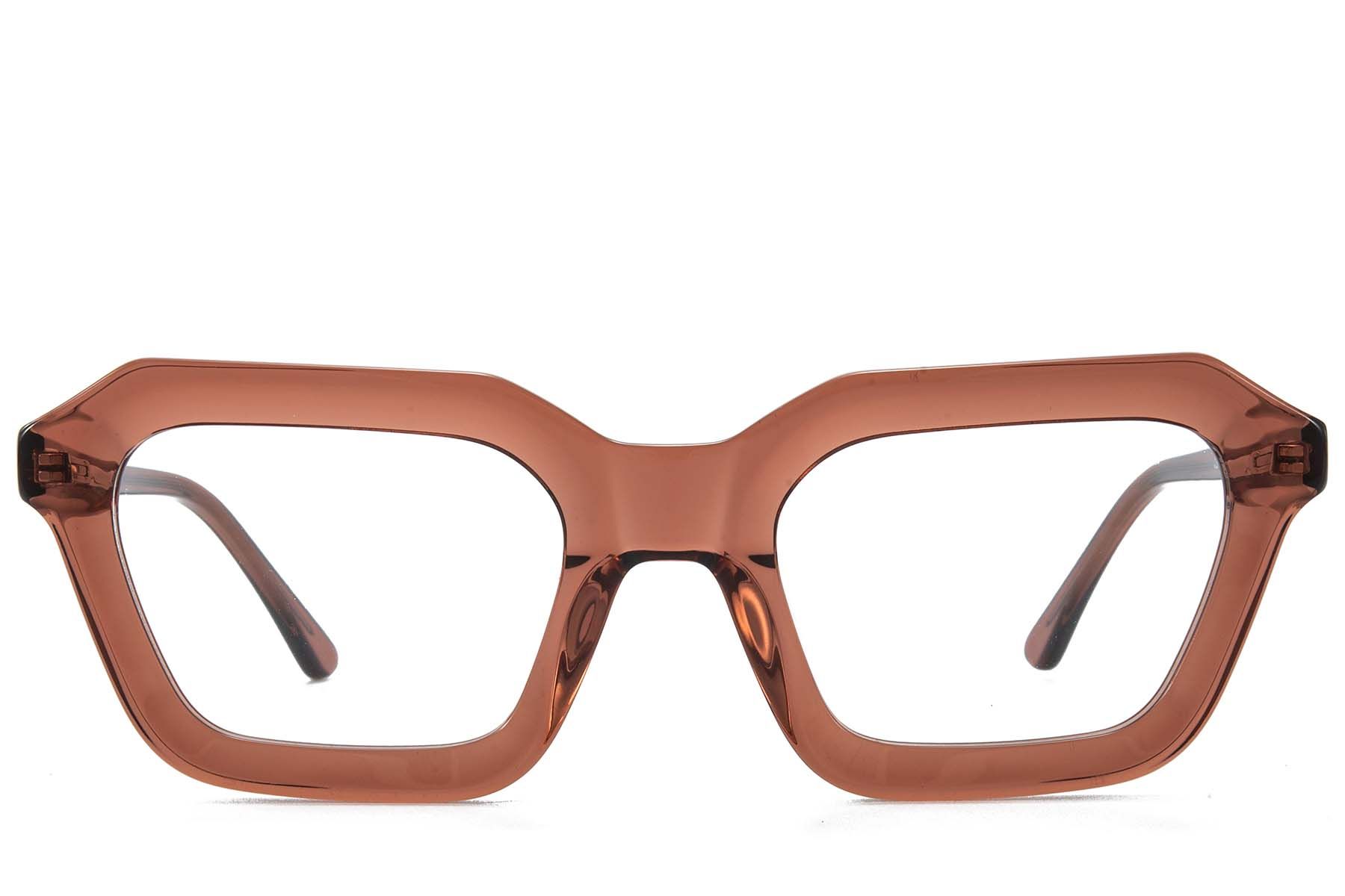 Rechteckige braune Acetatgläser #BS218-0631