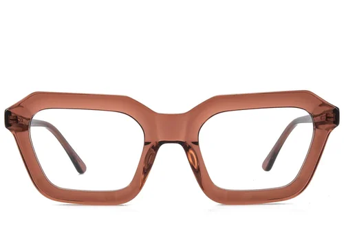 Lunettes rectangulaires en acétate brun #BS218-0631