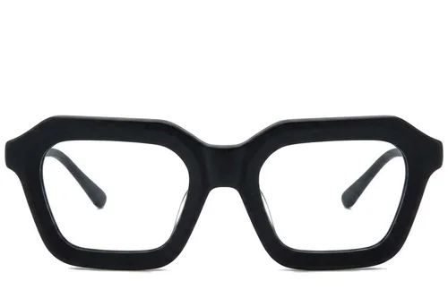 Lunettes rectangulaires en acétate noir #BS218-0632
