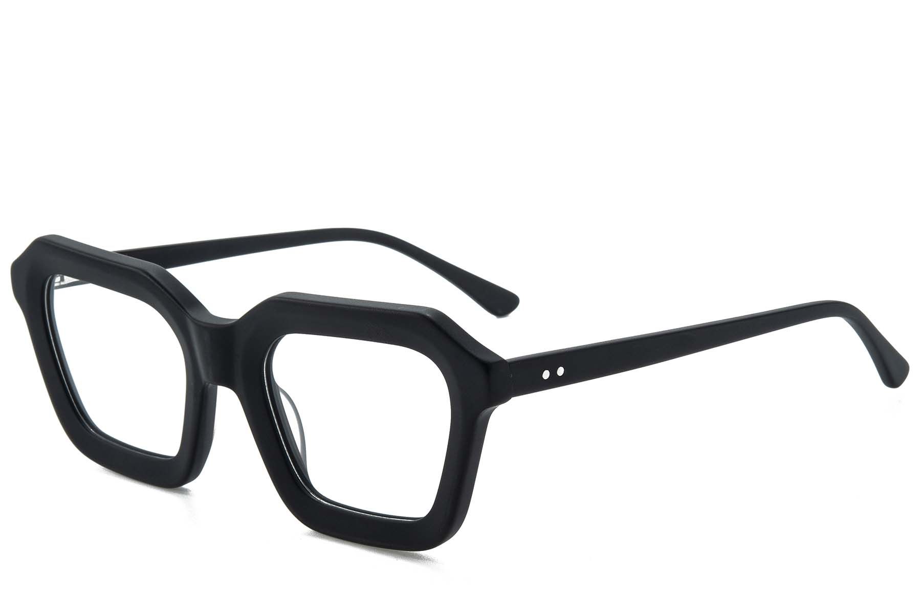 Rectangular Black Acetate Glasses #BS218-0632