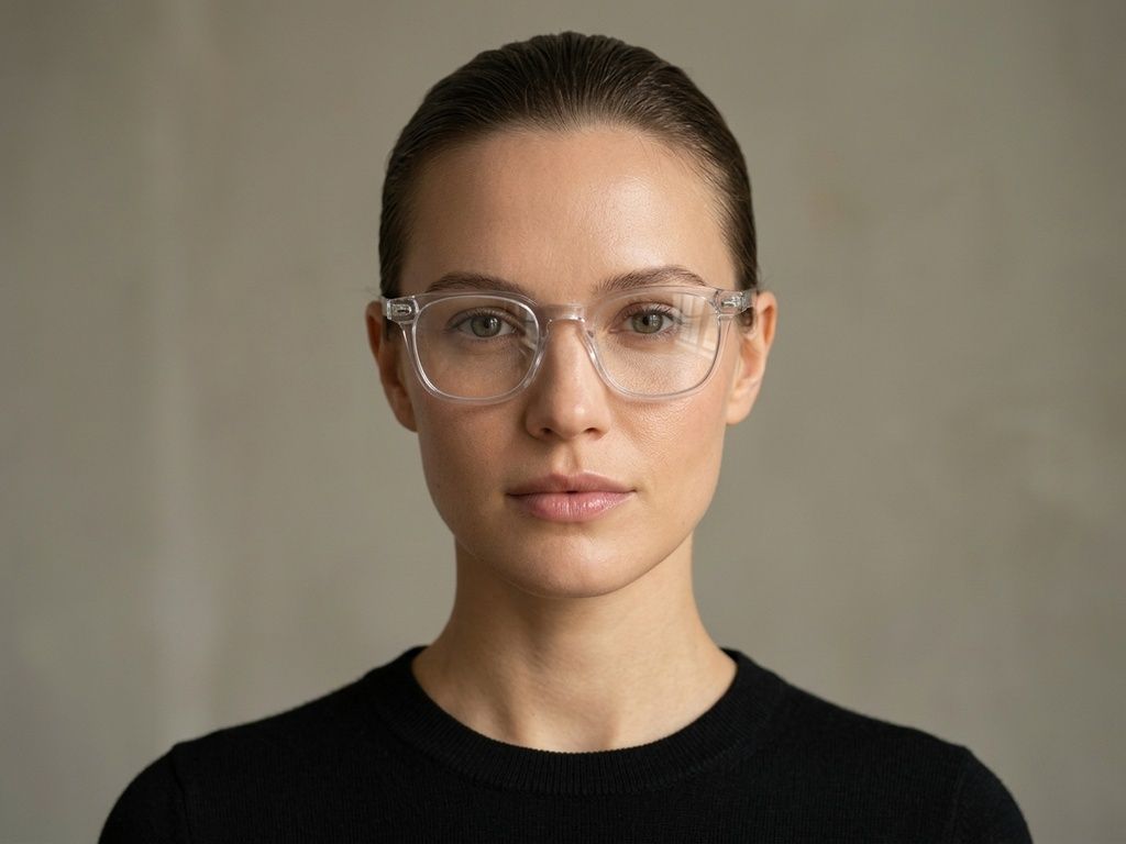 Oval Transparent Acetate Glasses #BS218-0634
