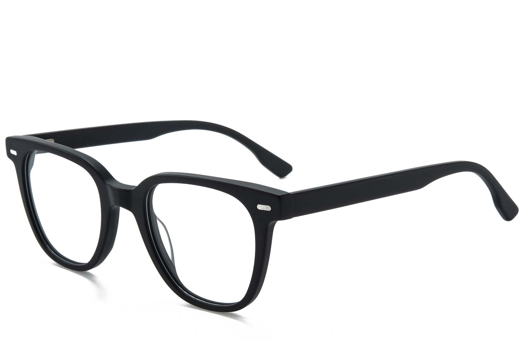 Oval Black Acetate Glasses #BS218-0637