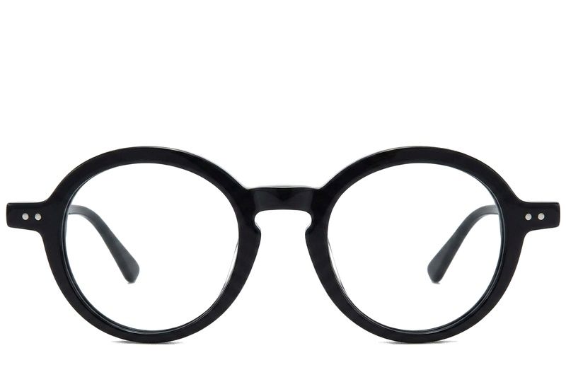 Round Black Acetate Glasses #BS218-0638