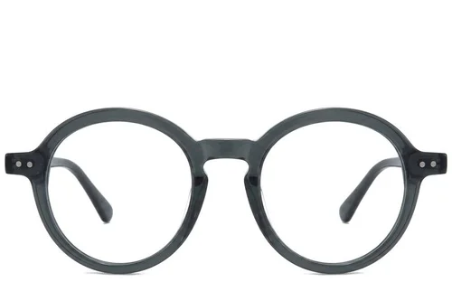 Lunettes rondes en acétate gris #BS218-0641