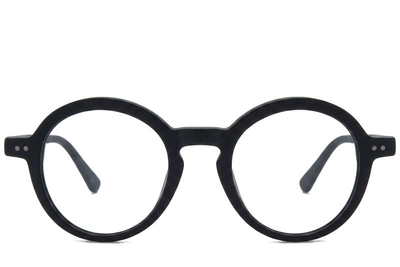 Round Black Acetate Glasses #BS218-0642
