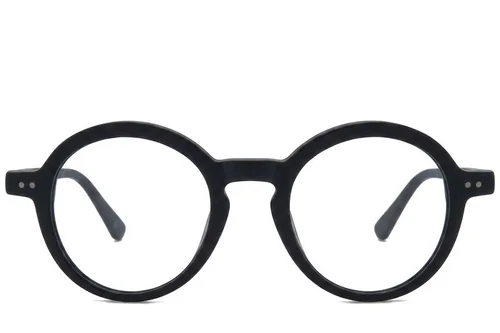 Lunettes rondes en acétate noir #BS218-0642