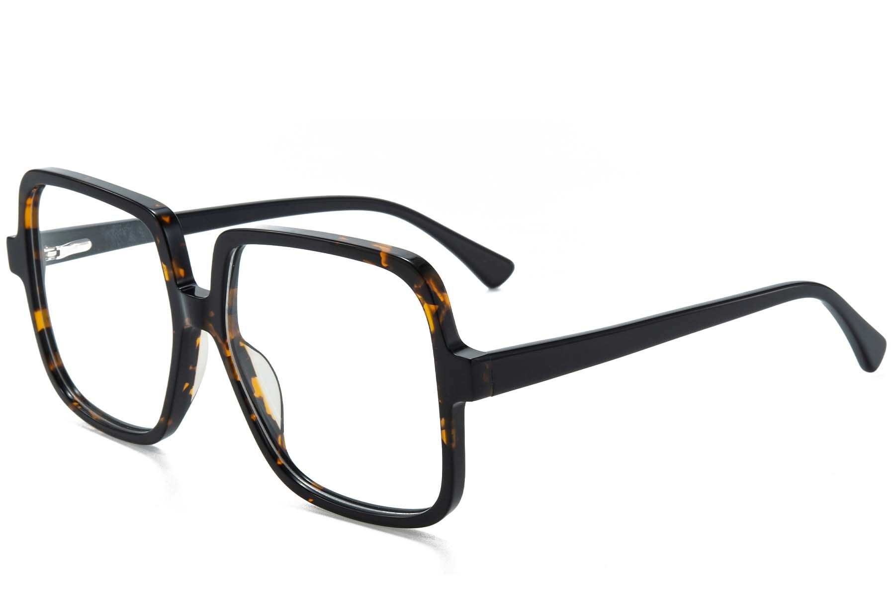 Rectangular Tortoiseshell Acetate Glasses #BS218-0654