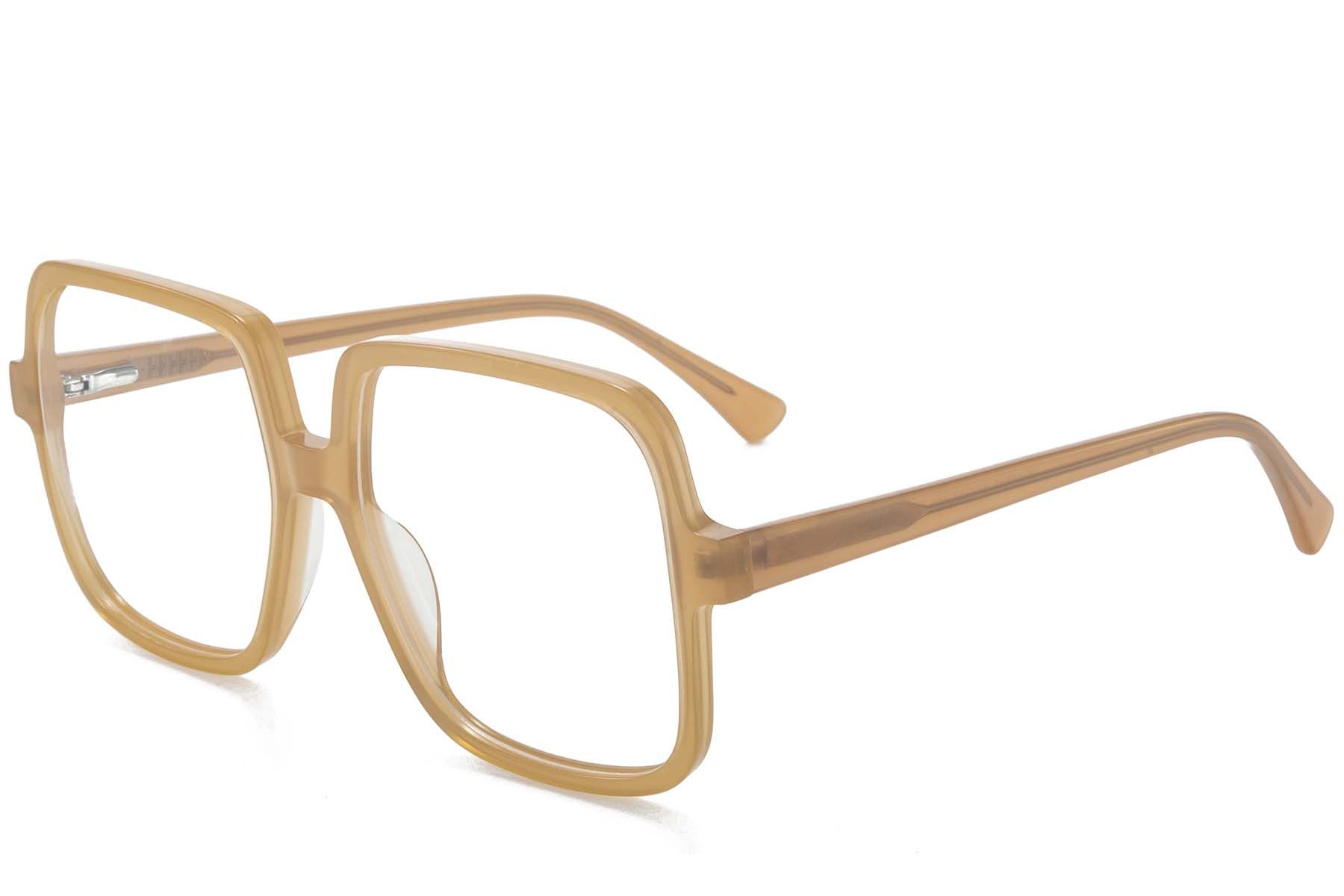 Rectangular Brown Acetate Glasses #BS218-0657