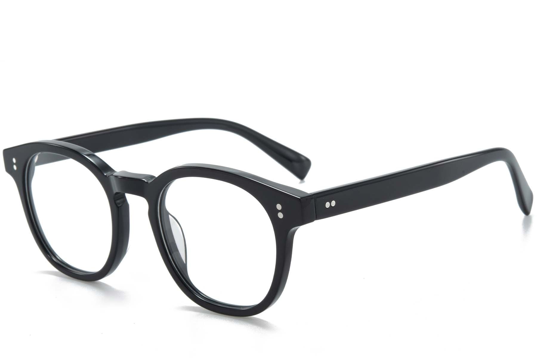 Ovale schwarze Acetatbrille #BS218-0667
