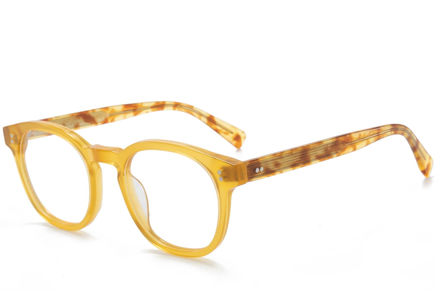 Ovale gelbe Acetatgläser #BS218-0670
