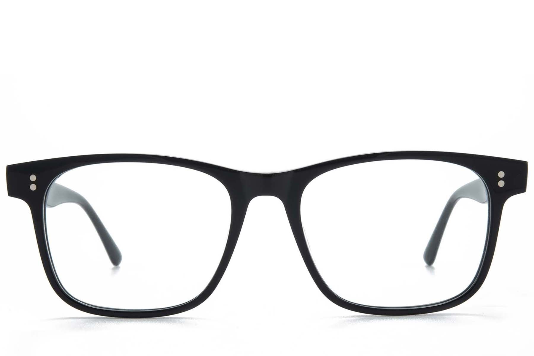 Rechteckige schwarze Acetatbrille #BS218-0671