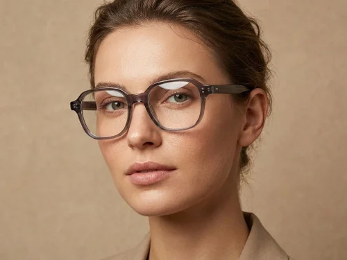 Rectangular Grey Acetate Glasses #BS218-0678