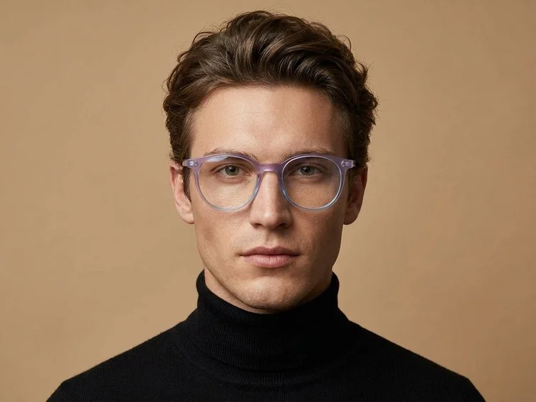 Oval Pink Acetate Glasses #BS218-0684