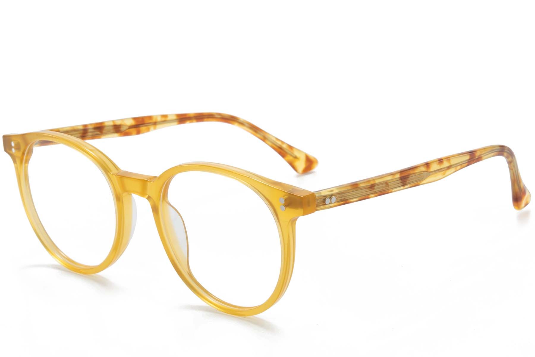 Ovale gelbe Acetatgläser #BS218-0686