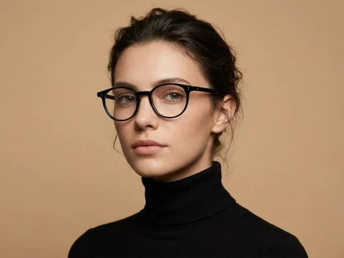 Oval Black Acetate Glasses #BS218-0687
