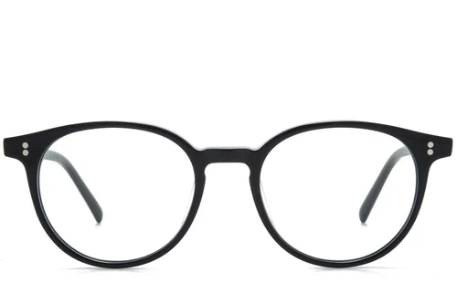 Oval Black Acetate Glasses #BS218-0687