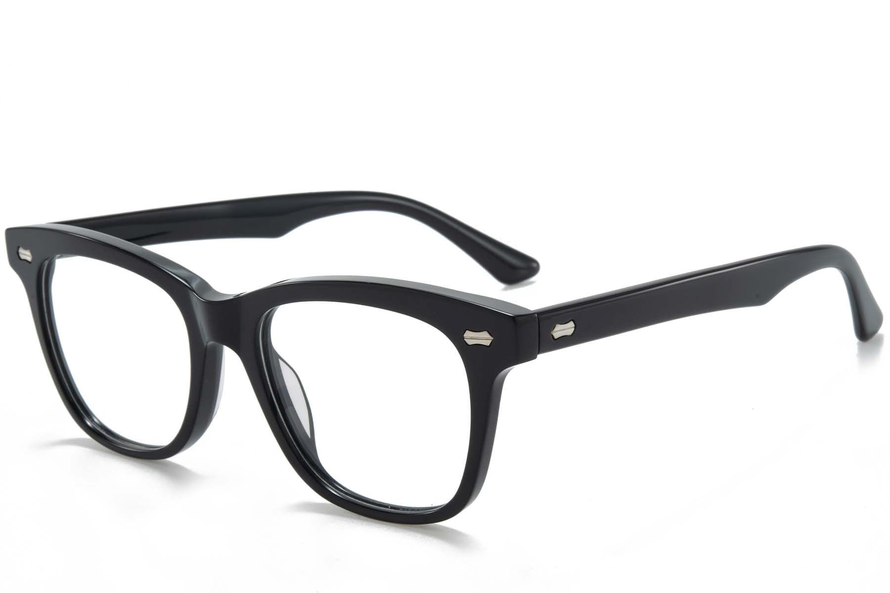 Rectangular Black Acetate Glasses #BS218-0695