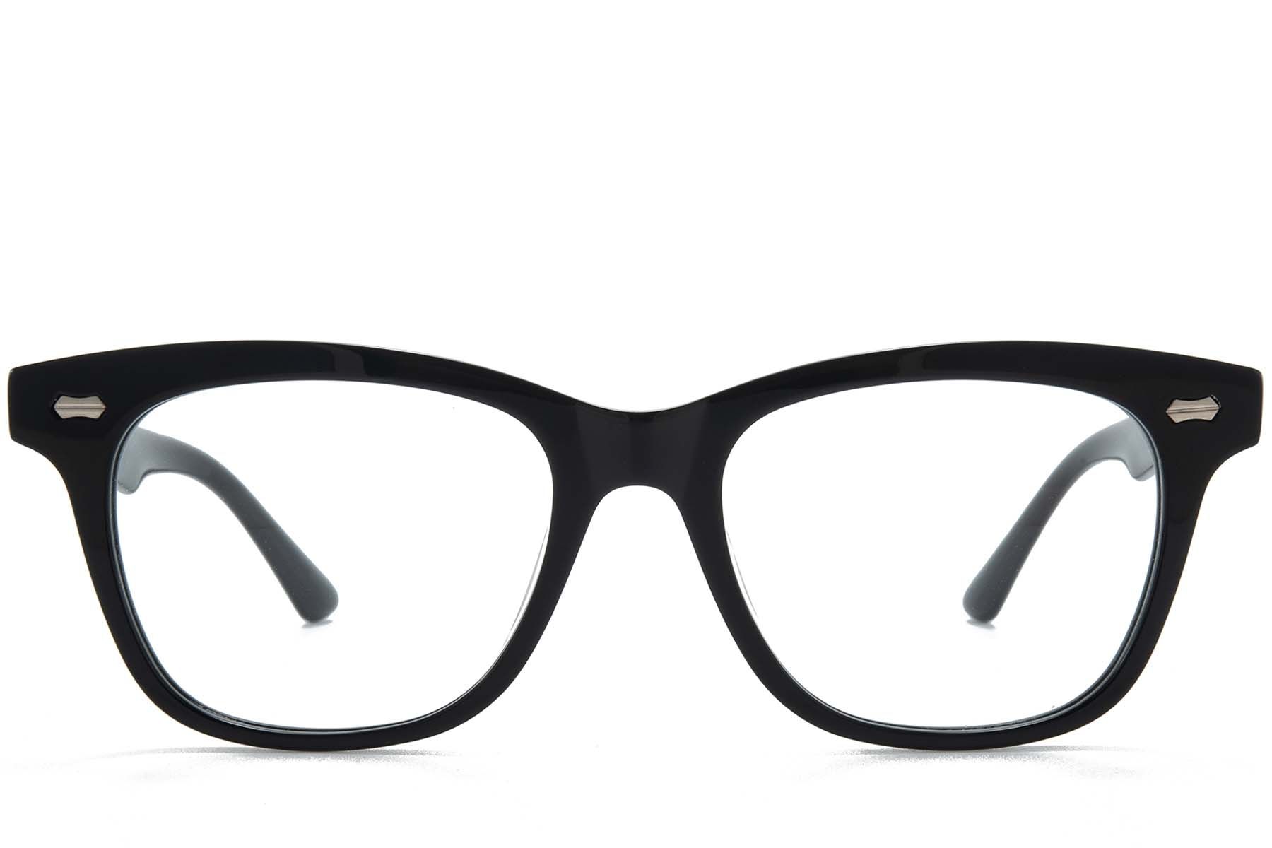 Rectangular Black Acetate Glasses #BS218-0695