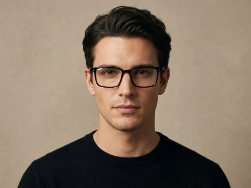Rectangular Black Acetate Glasses #BS218-0707