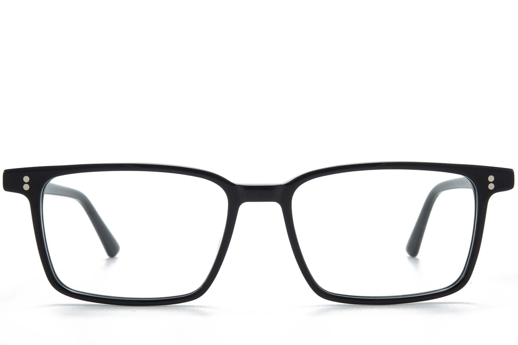 Rectangular Black Acetate Glasses #BS218-0707