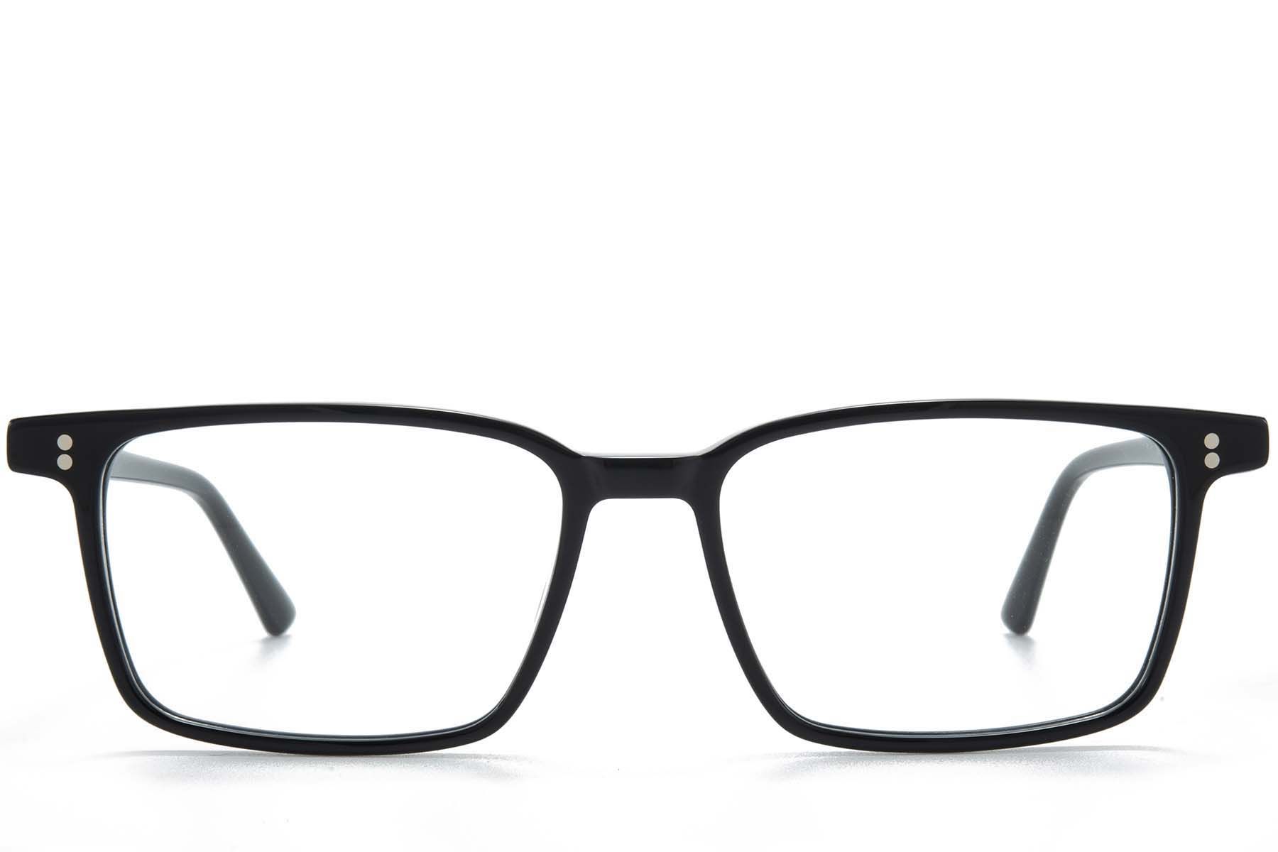Rectangular Black Acetate Glasses #BS218-0707