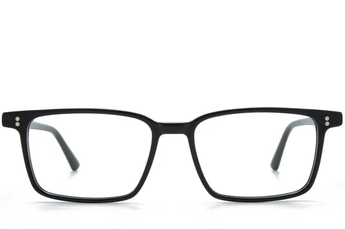 Rectangular Black Acetate Glasses #BS218-0707