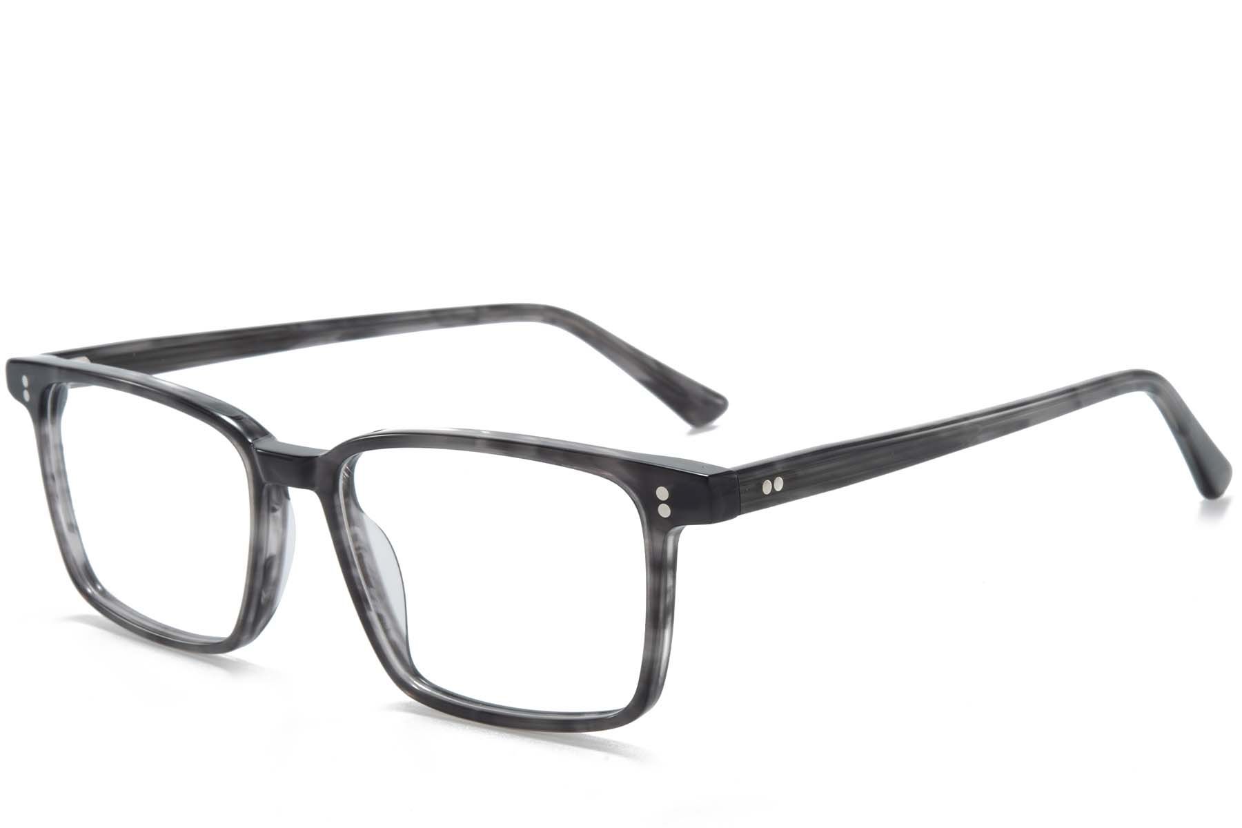 Lunettes rectangulaires en acétate gris #BS218-0709
