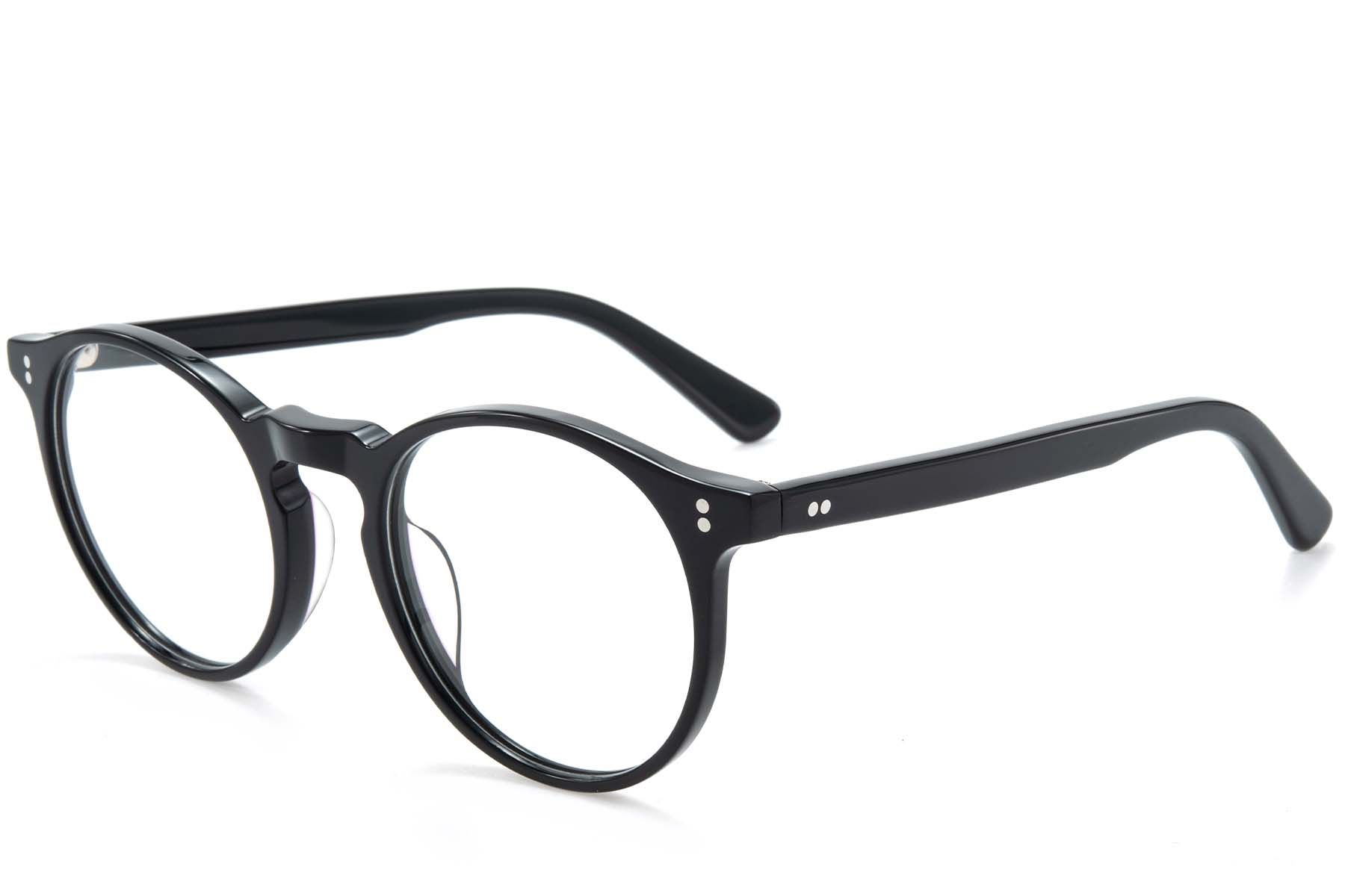 Oval Black Acetate Glasses #BS218-0729