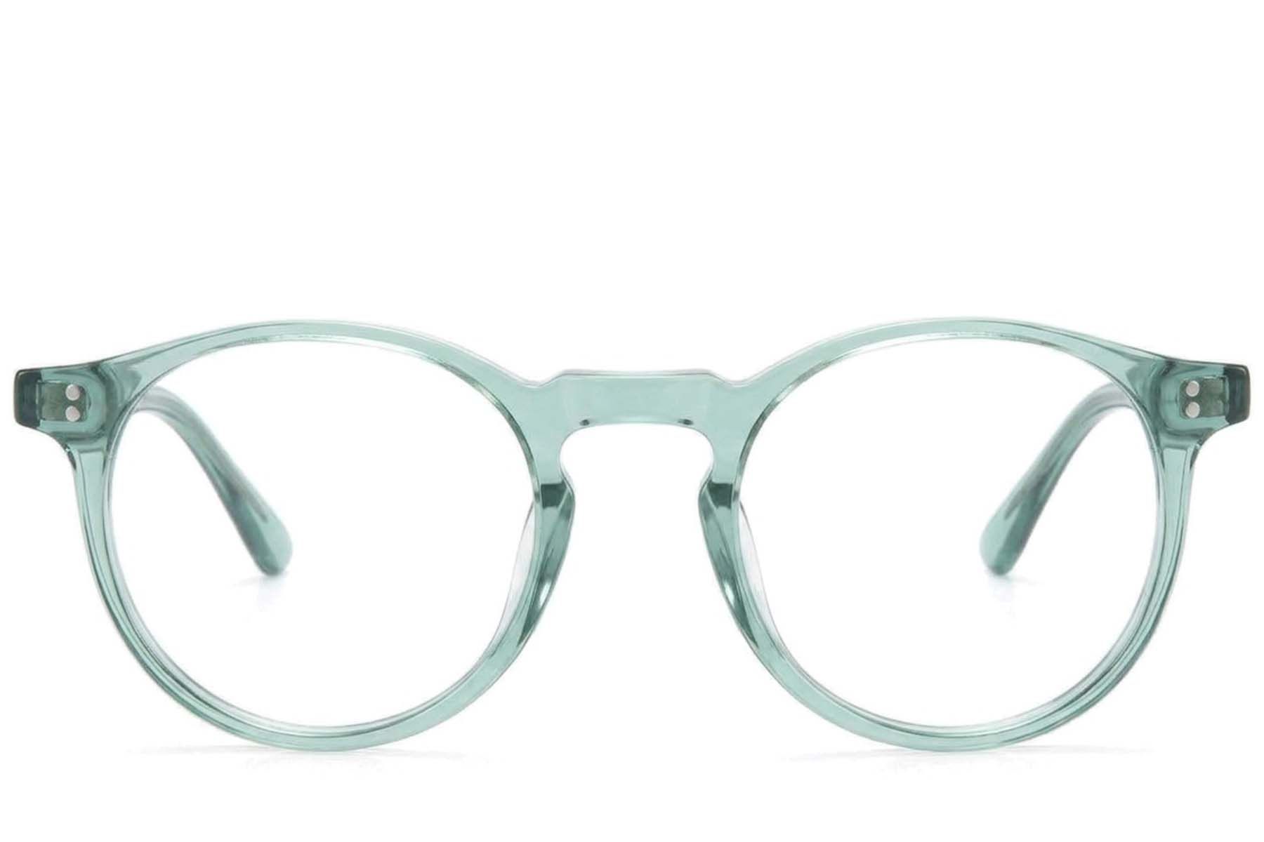 Oval Green Acetate Glasses #BS218-0732