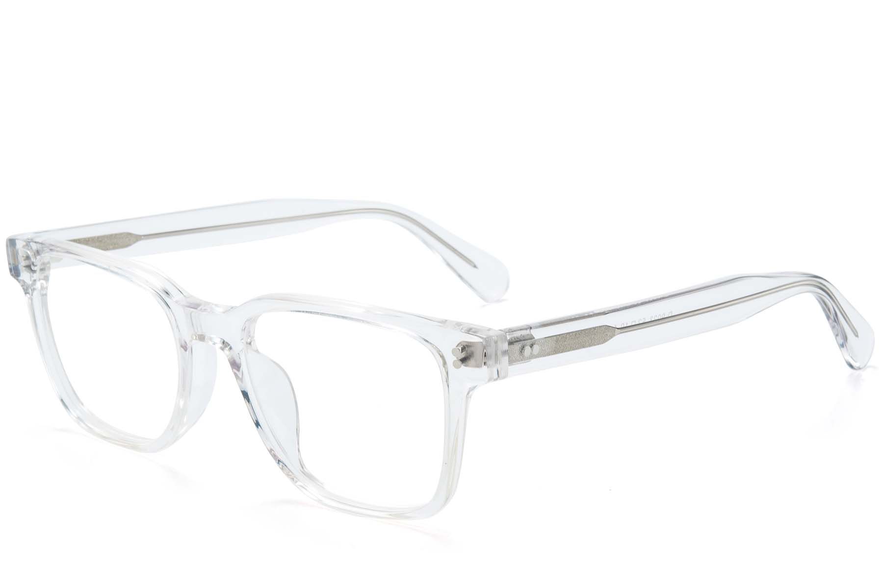 Rectangular Transparent Acetate Glasses #BS218-0734