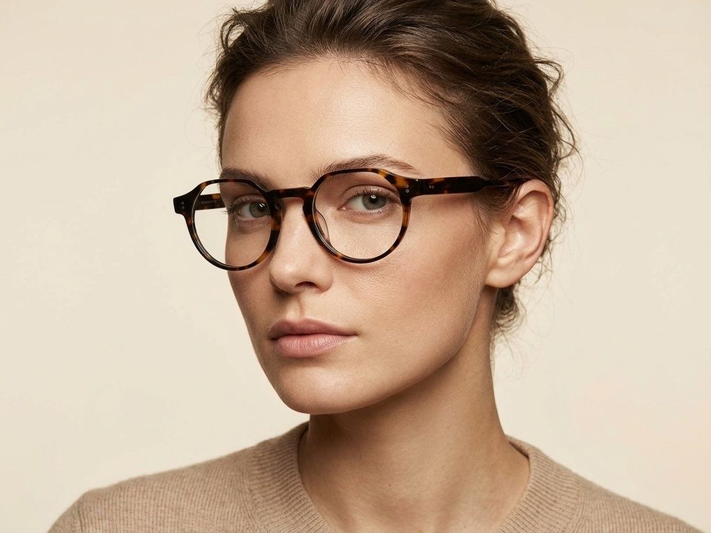 Oval Tortoiseshell Acetate Glasses #BS218-0738