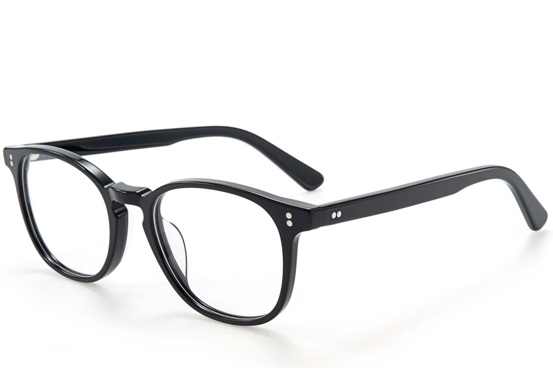 Rectangular Black Acetate Glasses #BS218-0741