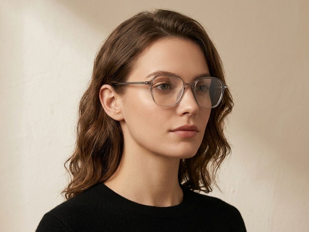 Gafas rectangulares grises TR90 #BS218-0813
