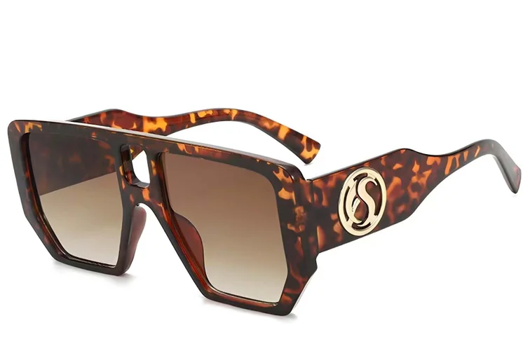 Aviator Tortoiseshell Plastic Sunglasses #BS225-0002