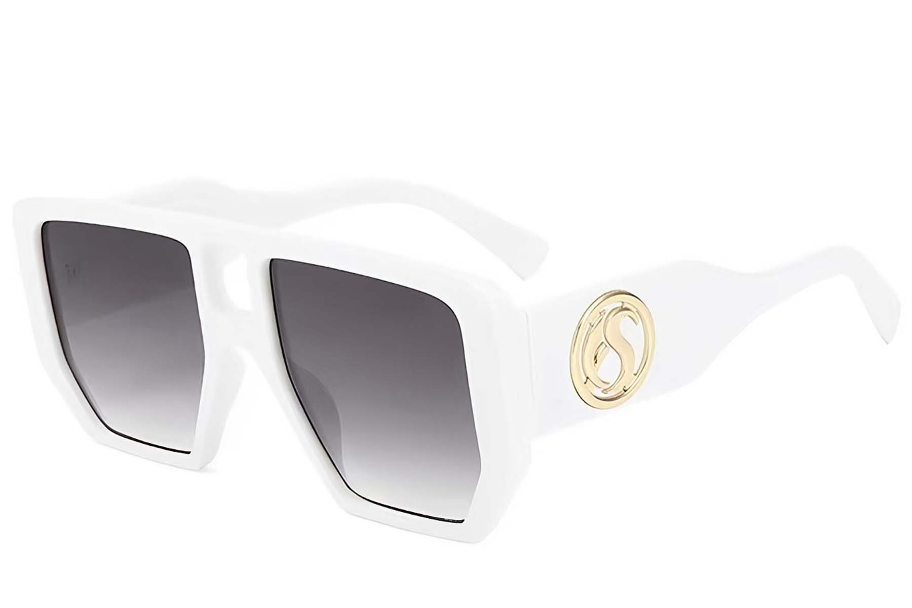 Aviator White Plastic Sunglasses #BS225-0005