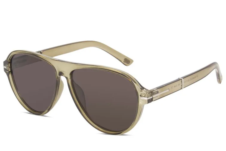 Gafas de sol de aviador de plástico marrón #BS225-0012