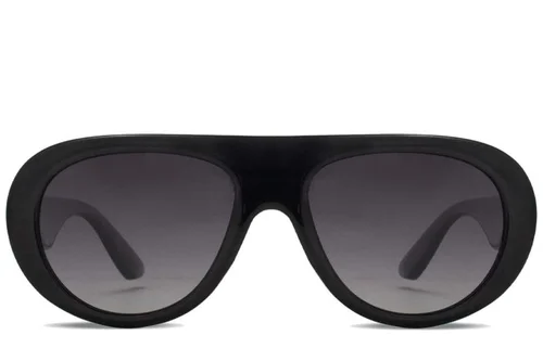 Occhiali da sole modello aviatore in plastica nera #BS225-0013