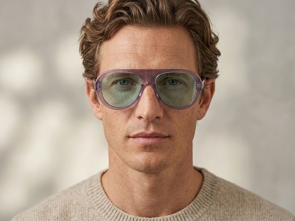 Aviator Grey Plastic Sunglasses #BS225-0014