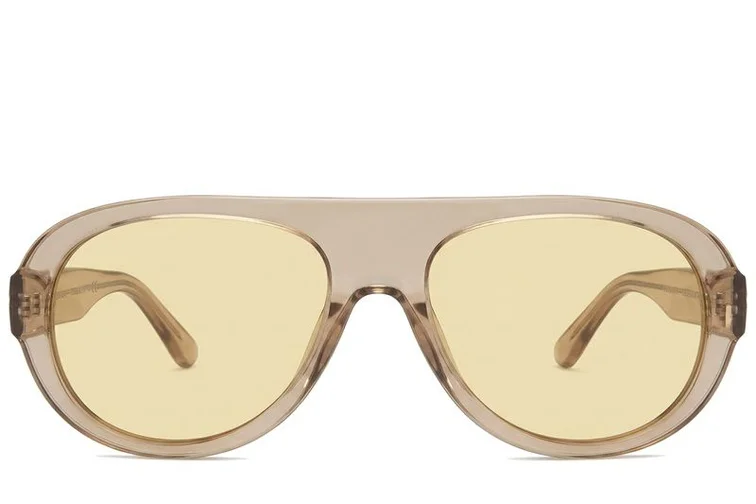 Gafas de sol de aviador de plástico marrón #BS225-0015