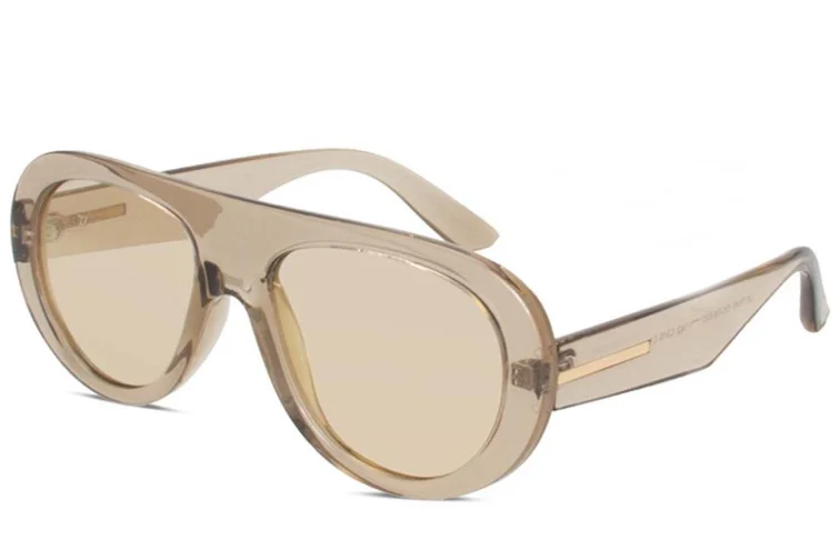 Gafas de sol de aviador de plástico marrón #BS225-0015