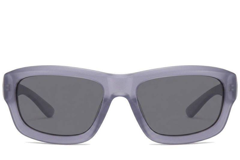 Gafas de sol rectangulares de plástico gris #BS225-0018