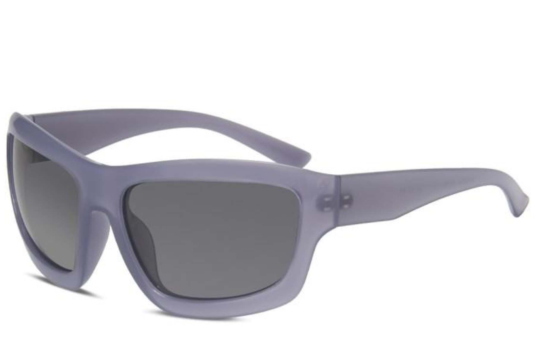 Rectangular Grey Plastic Sunglasses #BS225-0018